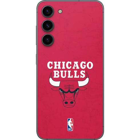 NBA Chicago Bulls Red Distressed Galaxy S23 FE Skin