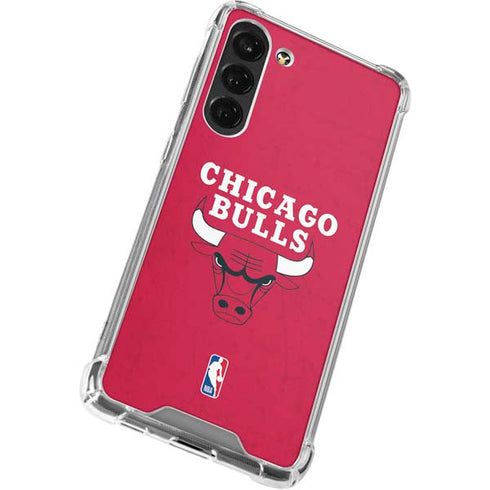 NBA Chicago Bulls Red Distressed Galaxy S23 Plus Clear Case