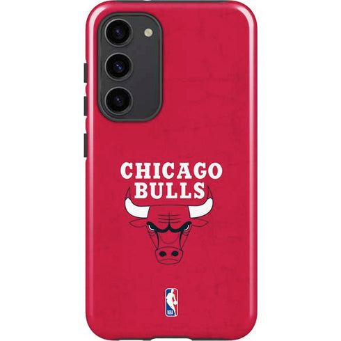 NBA Chicago Bulls Red Distressed Galaxy S23 Plus Pro Case