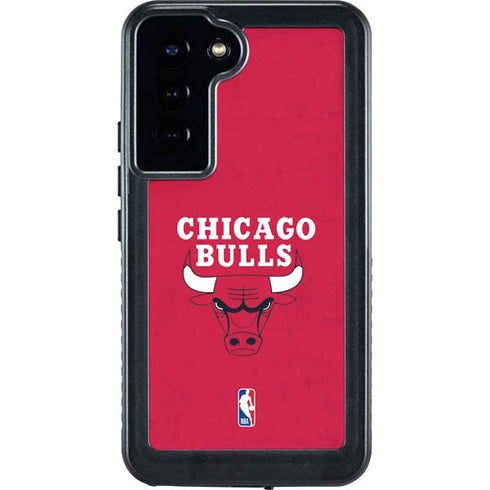 NBA Chicago Bulls Red Distressed Galaxy S23 Plus Waterproof Case