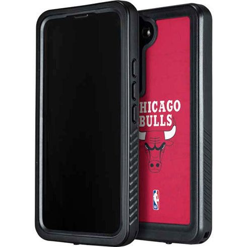 NBA Chicago Bulls Red Distressed Galaxy S23 Plus Waterproof Case