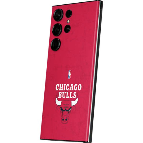 NBA Chicago Bulls Red Distressed Galaxy S23 Ultra Skin
