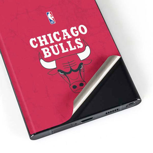 NBA Chicago Bulls Red Distressed Galaxy S23 Ultra Skin