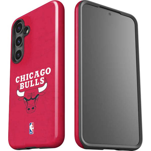 NBA Chicago Bulls Red Distressed Galaxy S24 Plus Impact Case