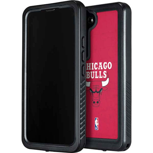 NBA Chicago Bulls Red Distressed Galaxy S24 Plus Waterproof Case