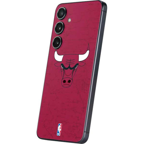 NBA Chicago Bulls Red Distressed Galaxy S25 Skin