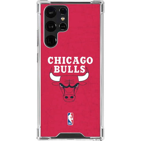 NBA Chicago Bulls Red Distressed Galaxy S24 Ultra Clear Case
