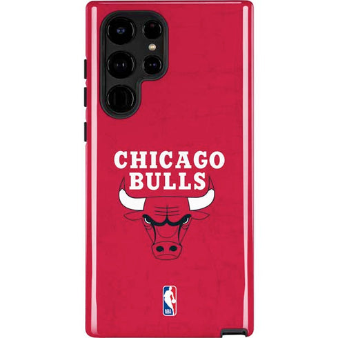 NBA Chicago Bulls Red Distressed Galaxy S24 Ultra Impact Case