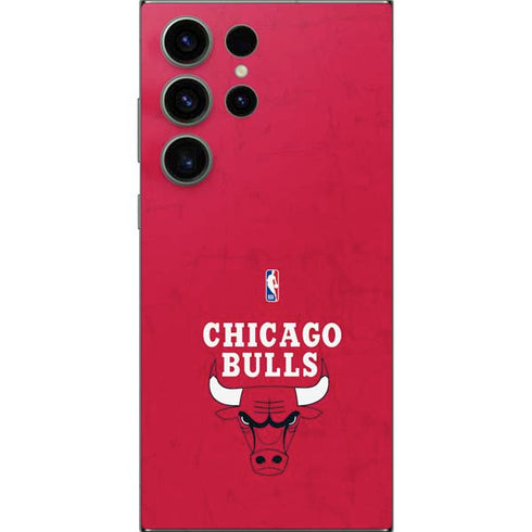 NBA Chicago Bulls Red Distressed Galaxy S24 Ultra Skin