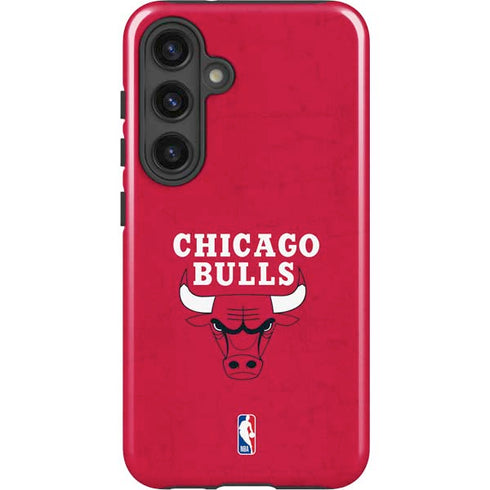 NBA Chicago Bulls Red Distressed Galaxy S25 Impact Case