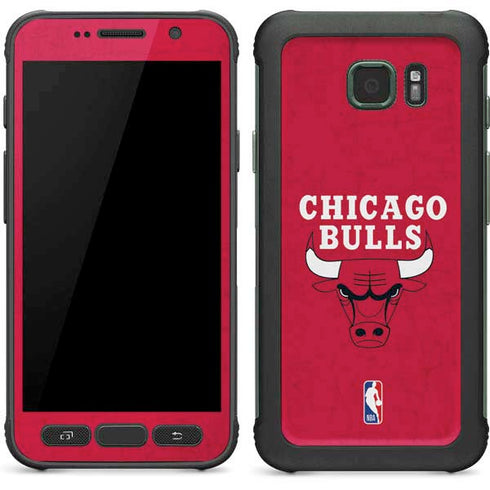 NBA Chicago Bulls Red Distressed Galaxy S7 Active Skin