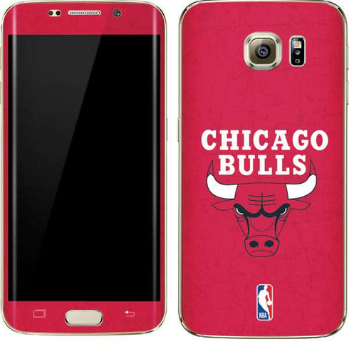NBA Chicago Bulls Red Distressed Galaxy S7 Edge Skin