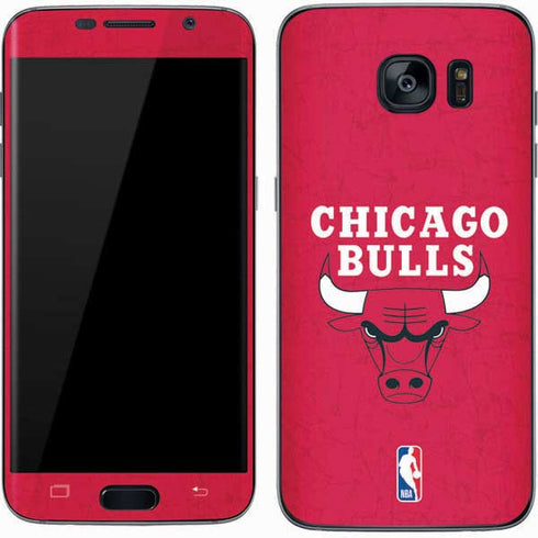 NBA Chicago Bulls Red Distressed Galaxy S7 Skin