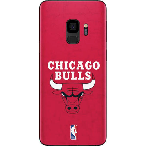NBA Chicago Bulls Red Distressed Galaxy S9 Skin