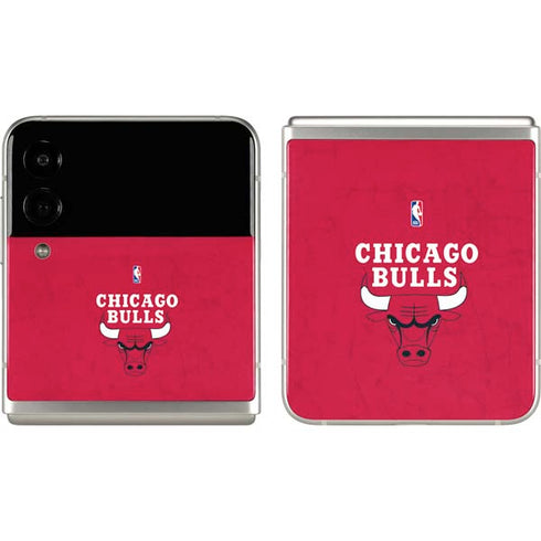 NBA Chicago Bulls Red Distressed Galaxy Z Flip3 5G Skin