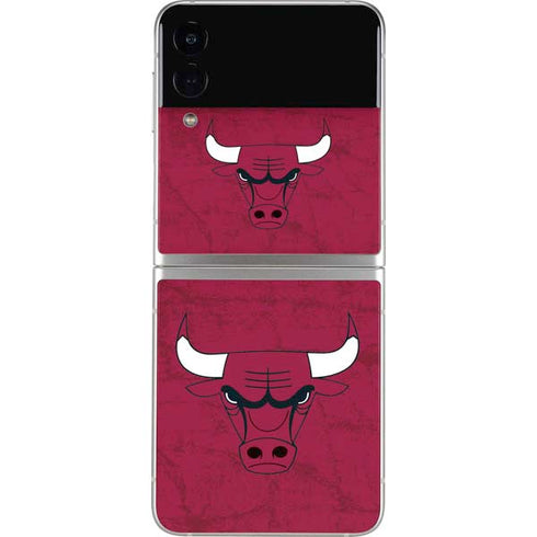 NBA Chicago Bulls Red Distressed Galaxy Z Flip4 5G Skin