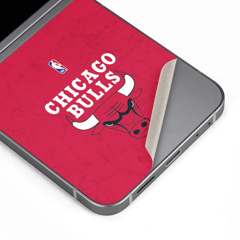 NBA Chicago Bulls Red Distressed Galaxy Z Flip6 Skin