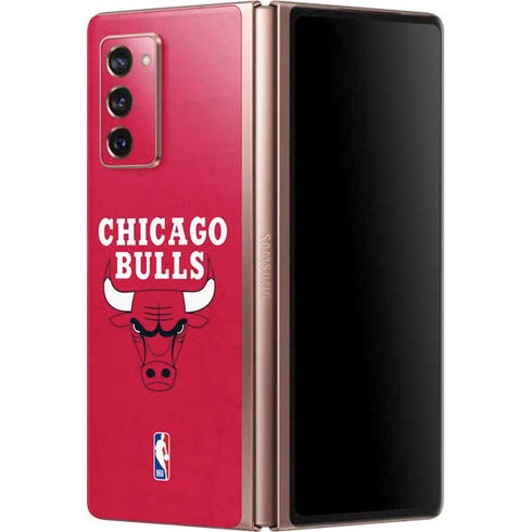 NBA Chicago Bulls Red Distressed Galaxy Z Fold2 5G Skin