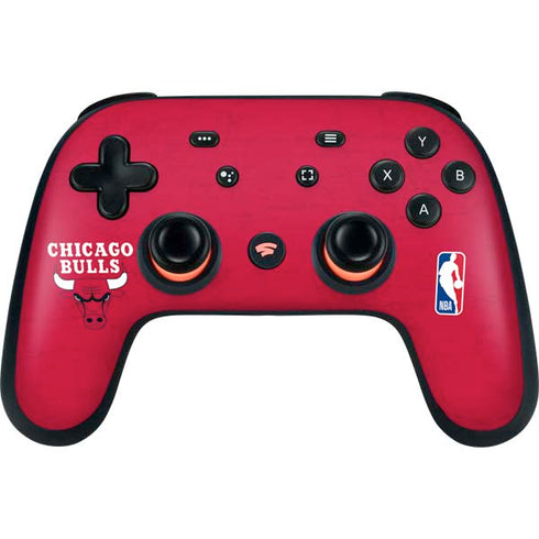 NBA Chicago Bulls Red Distressed Google Stadia Controller Skin