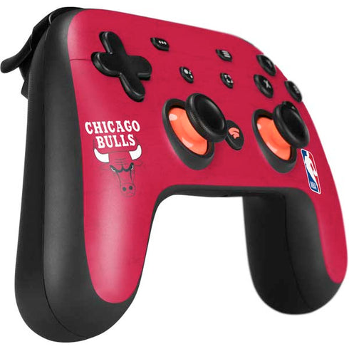 NBA Chicago Bulls Red Distressed Google Stadia Controller Skin