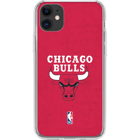 NBA Chicago Bulls Red Distressed iPhone 11 Clear Case