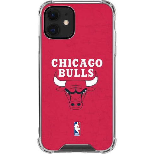 NBA Chicago Bulls Red Distressed iPhone 12 Clear Case