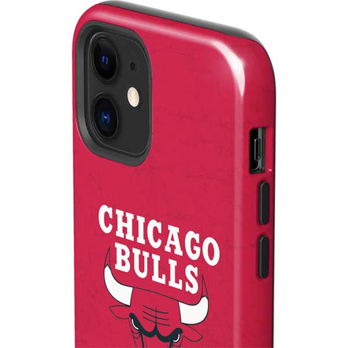 NBA Chicago Bulls Red Distressed iPhone 12 Impact Case