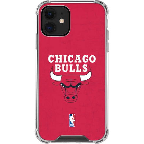 NBA Chicago Bulls Red Distressed iPhone 12 Mini Clear Case