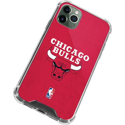 NBA Chicago Bulls Red Distressed iPhone 12 Pro Clear Case