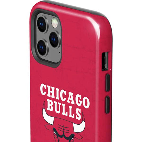 NBA Chicago Bulls Red Distressed iPhone 12 Pro Impact Case