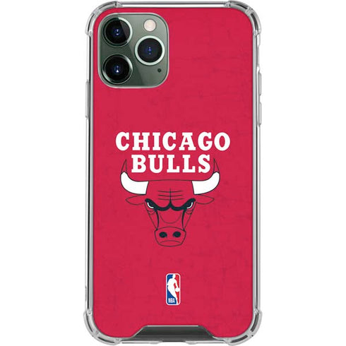 NBA Chicago Bulls Red Distressed iPhone 12 Pro Max Clear Case