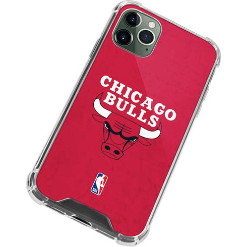 NBA Chicago Bulls Red Distressed iPhone 12 Pro Max Clear Case
