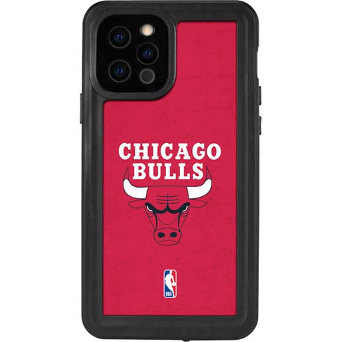 NBA Chicago Bulls Red Distressed iPhone 12 Pro Waterproof Case