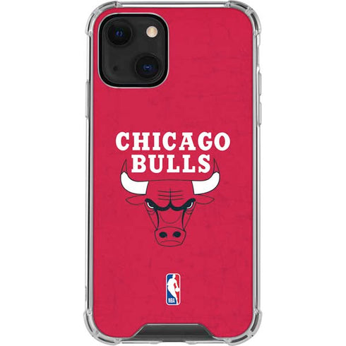 NBA Chicago Bulls Red Distressed iPhone 13 Clear Case
