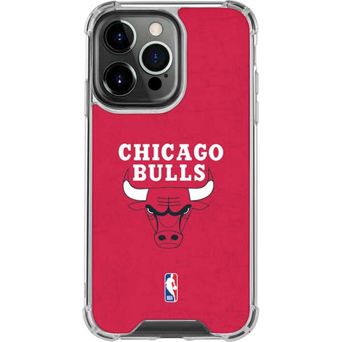 NBA Chicago Bulls Red Distressed iPhone 13 Pro Clear Case