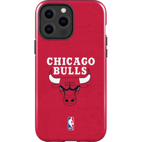 NBA Chicago Bulls Red Distressed iPhone 13 Pro Max Impact Case
