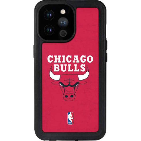 NBA Chicago Bulls Red Distressed iPhone 14 Pro Max Waterproof Case