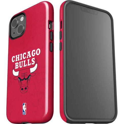 NBA Chicago Bulls Red Distressed iPhone 15 Impact Case
