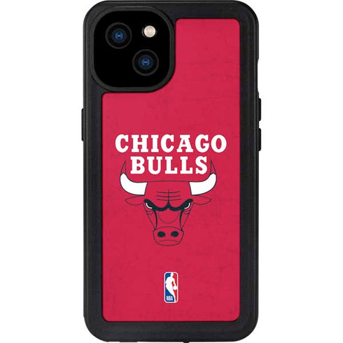 NBA Chicago Bulls Red Distressed iPhone 15 Plus Waterproof Case