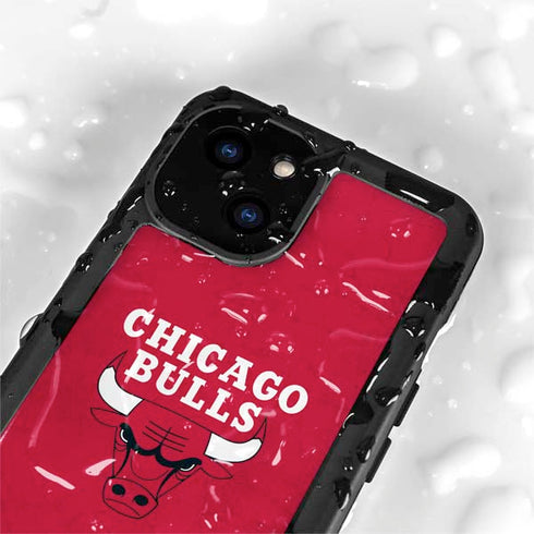 NBA Chicago Bulls Red Distressed iPhone 15 Plus Waterproof Case