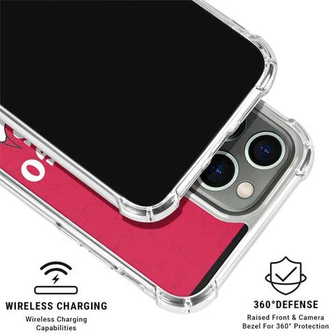 NBA Chicago Bulls Red Distressed iPhone 15 Pro Clear Case