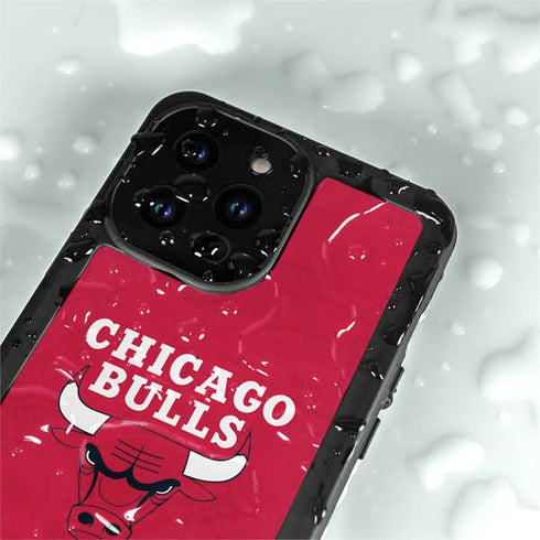 NBA Chicago Bulls Red Distressed iPhone 15 Pro Waterproof Case