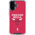 NBA Chicago Bulls Red Distressed iPhone 16 Plus Clear Case
