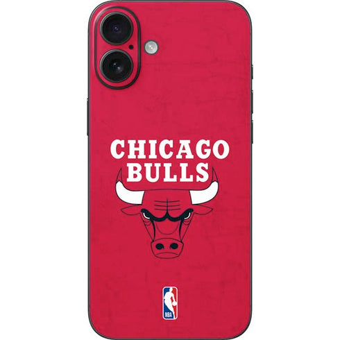NBA Chicago Bulls Red Distressed iPhone 16 Plus Skin