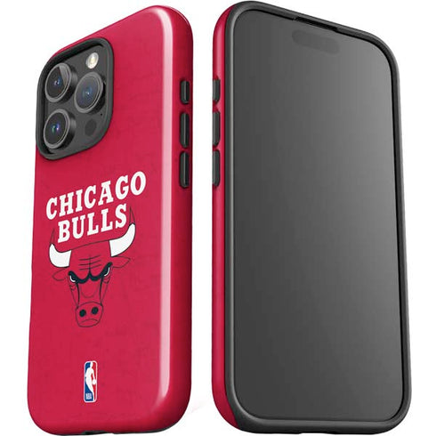 NBA Chicago Bulls Red Distressed iPhone 16 Pro Impact Case
