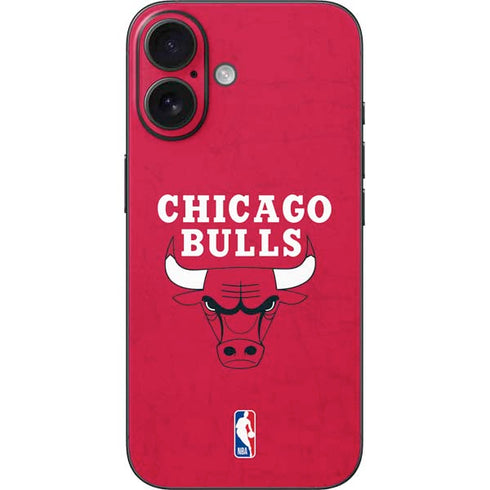 NBA Chicago Bulls Red Distressed iPhone 16 Skin
