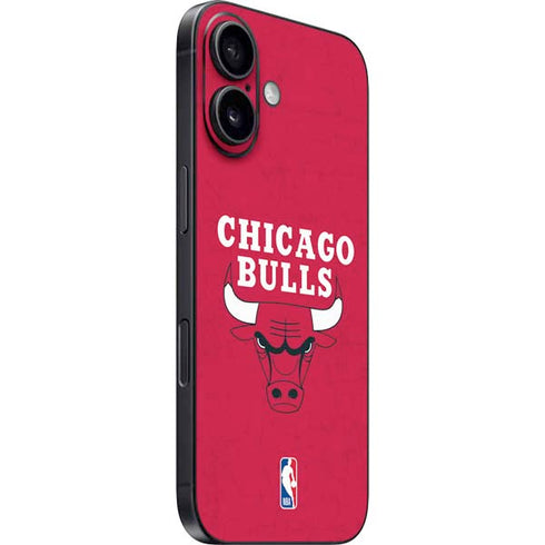 NBA Chicago Bulls Red Distressed iPhone 16 Skin