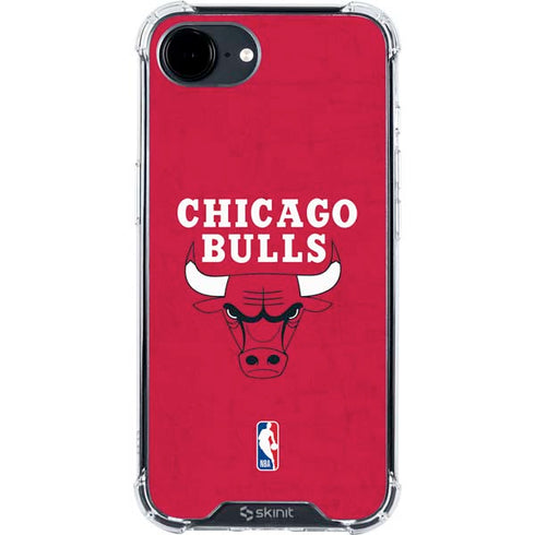 NBA Chicago Bulls Red Distressed iPhone 16e Clear Case