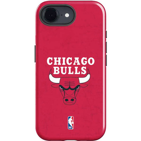 NBA Chicago Bulls Red Distressed iPhone 16e Impact Case