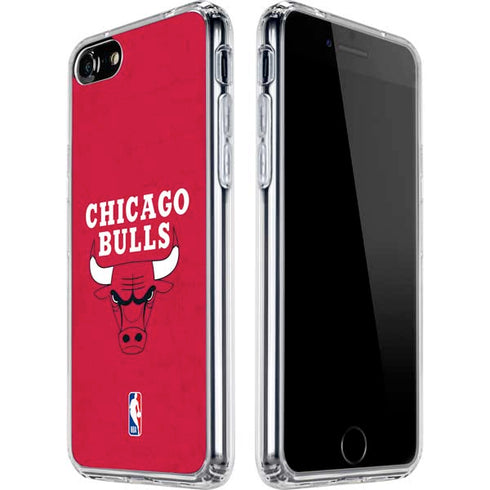 NBA Chicago Bulls Red Distressed iPhone SE (2nd & 3rd Gen) Clear Case